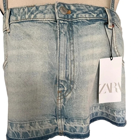 ZARA Womens Denim Cropped Top Size L Coastal Wear Beach Summer casual - Picture 7 of 11